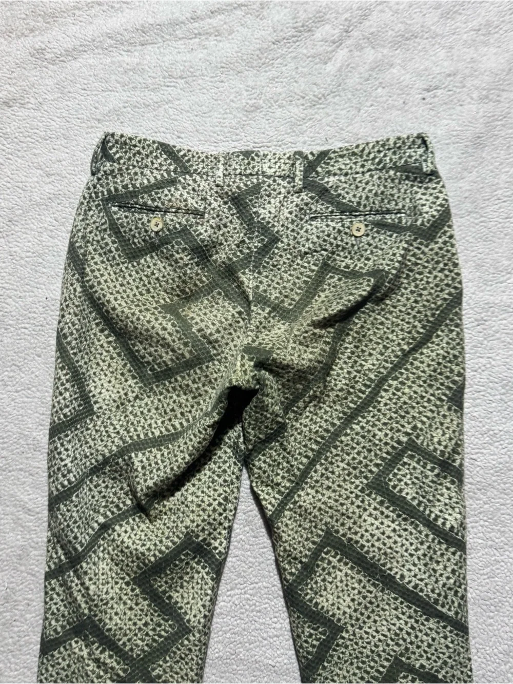 PT01 Pants Womens 40 (4 US) PT Torino PTW Green Patterned New York Italy 28x26.5